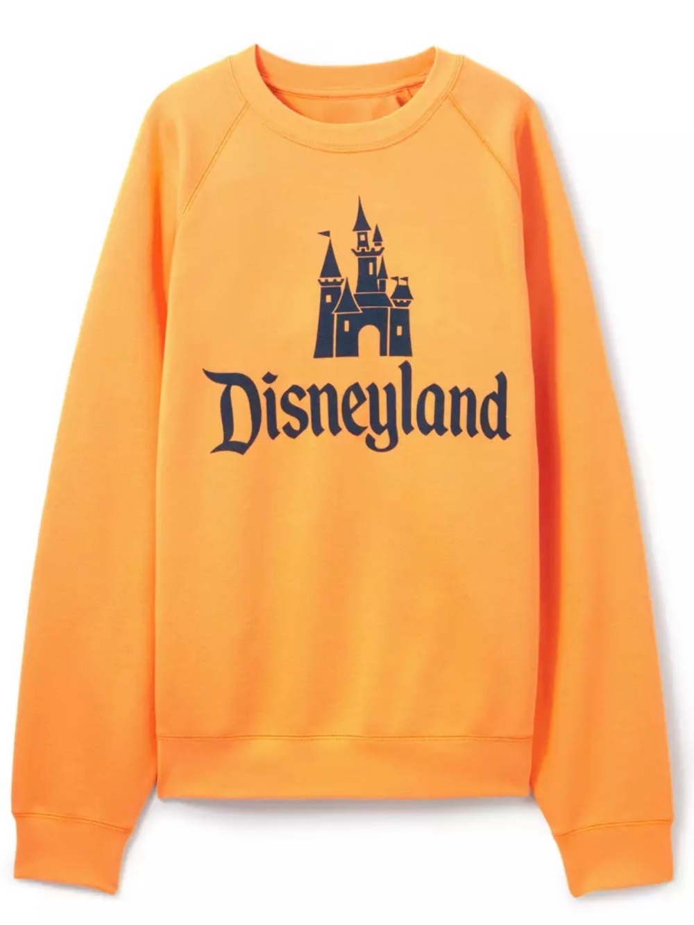 Disney Parks , Disneyland Castle , Adult Unisex Orange Crewneck Sweatshirt